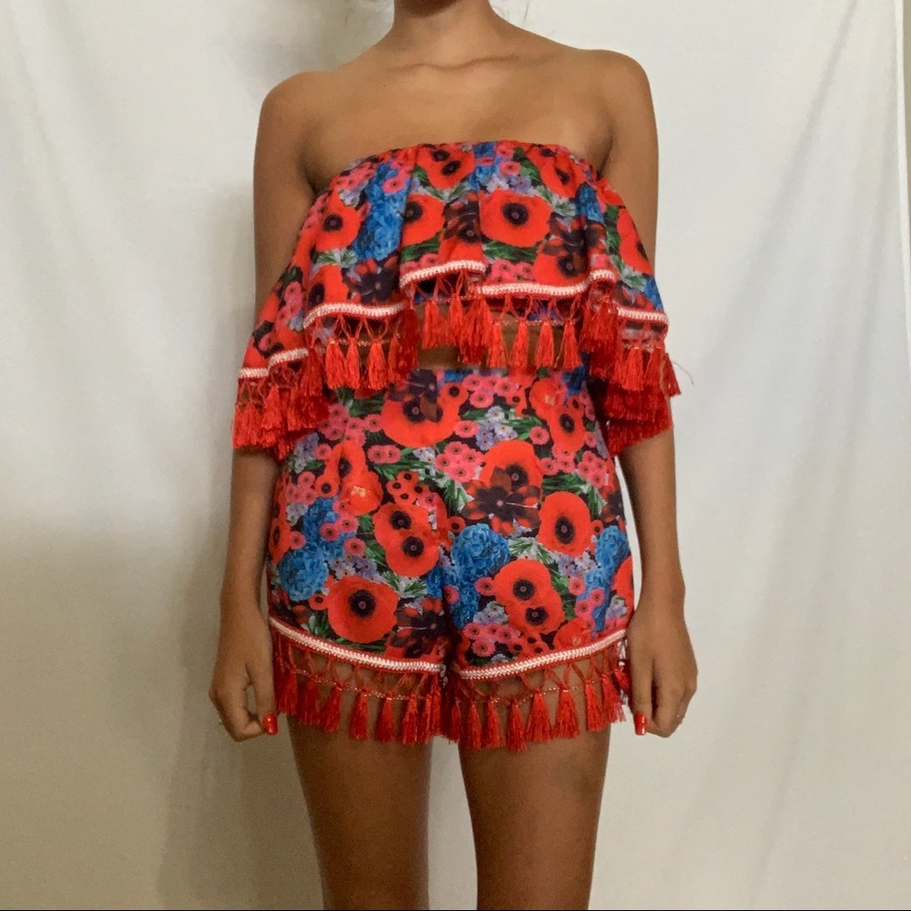 floral two piece set size: small